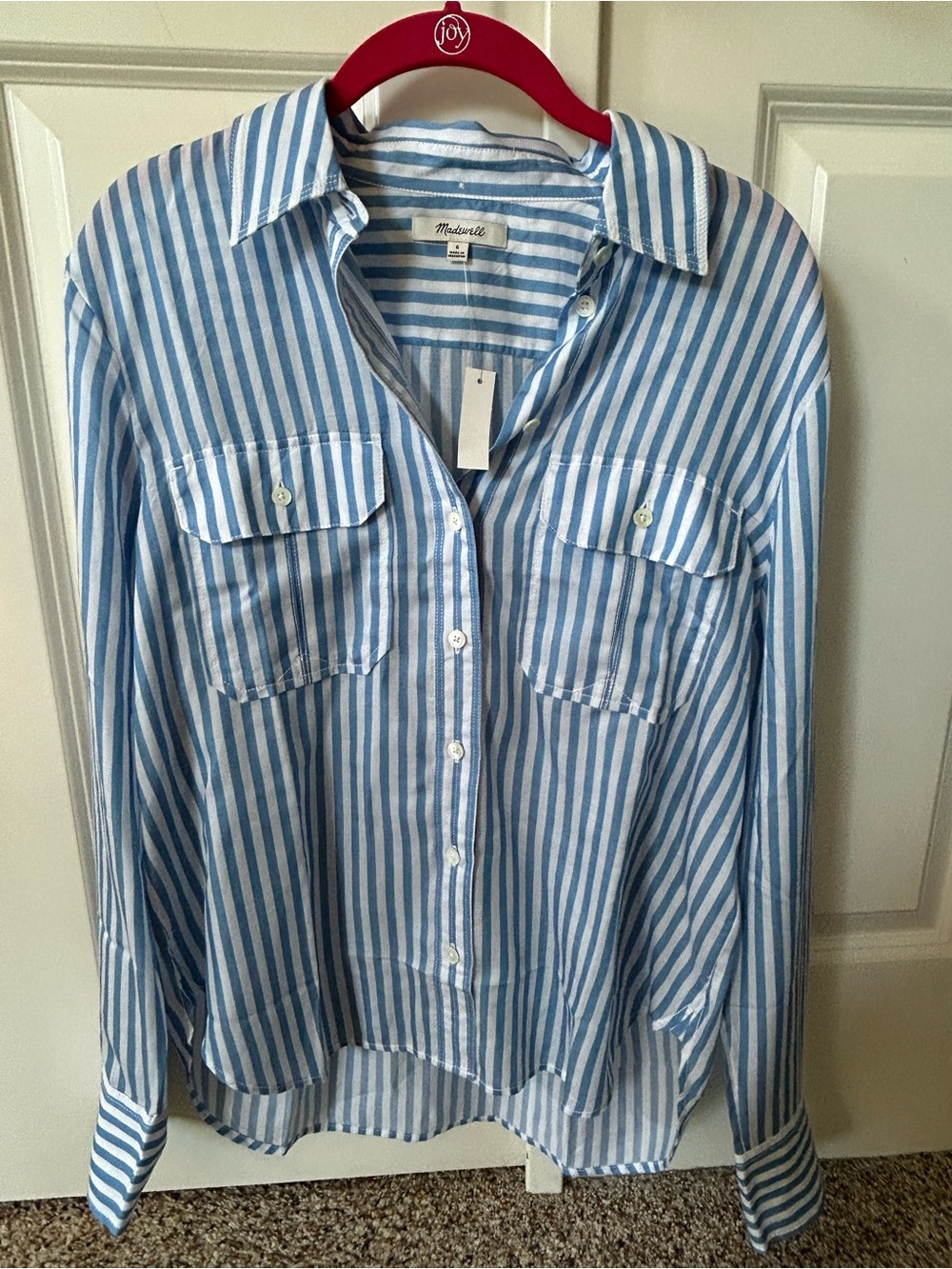 Madewell women Utility-Pocket Button-Up Shirt, size 6, waterfall